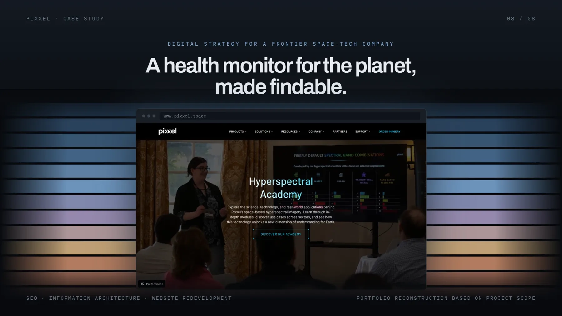 Pixxel case study closer — a health monitor for the planet, made findable